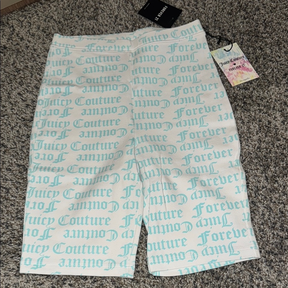 Juicy Couture Women's White and Blue Shorts